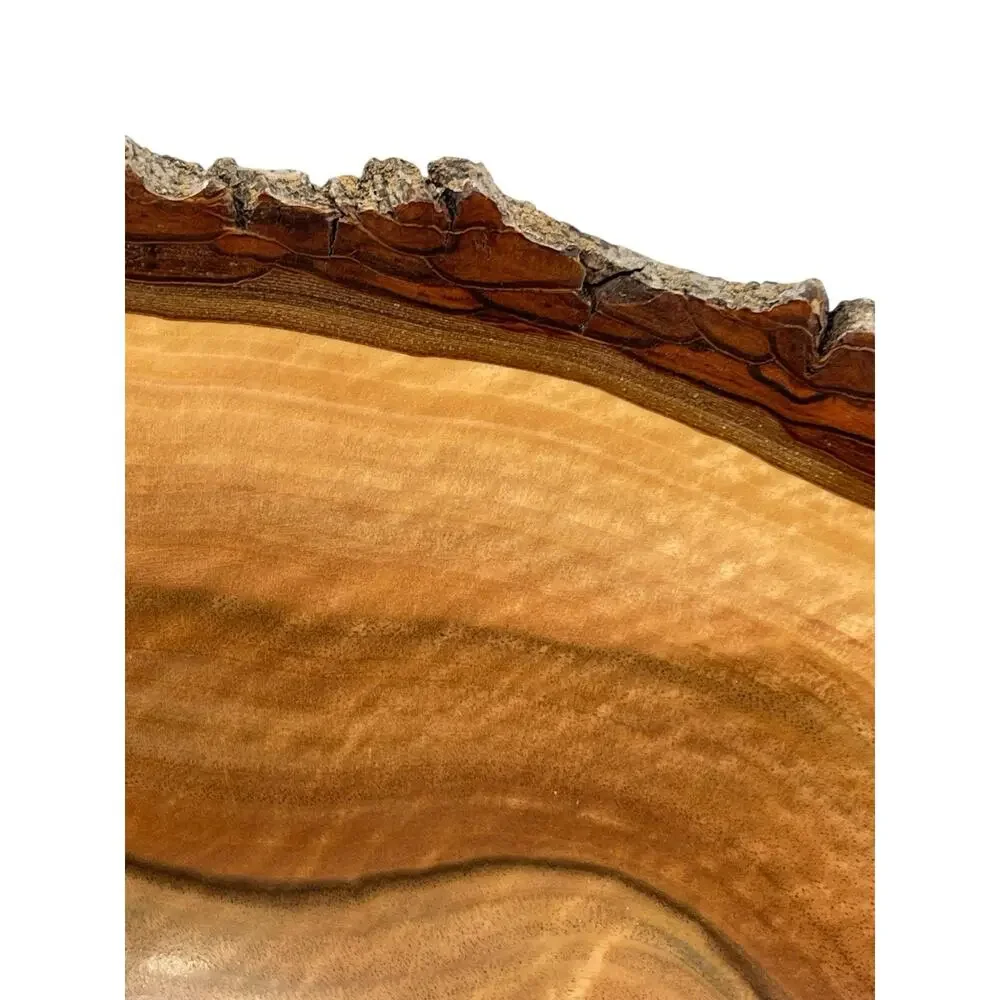 Hand Carved English Walnut Live Edge Bowl Signed Carl Ruhle